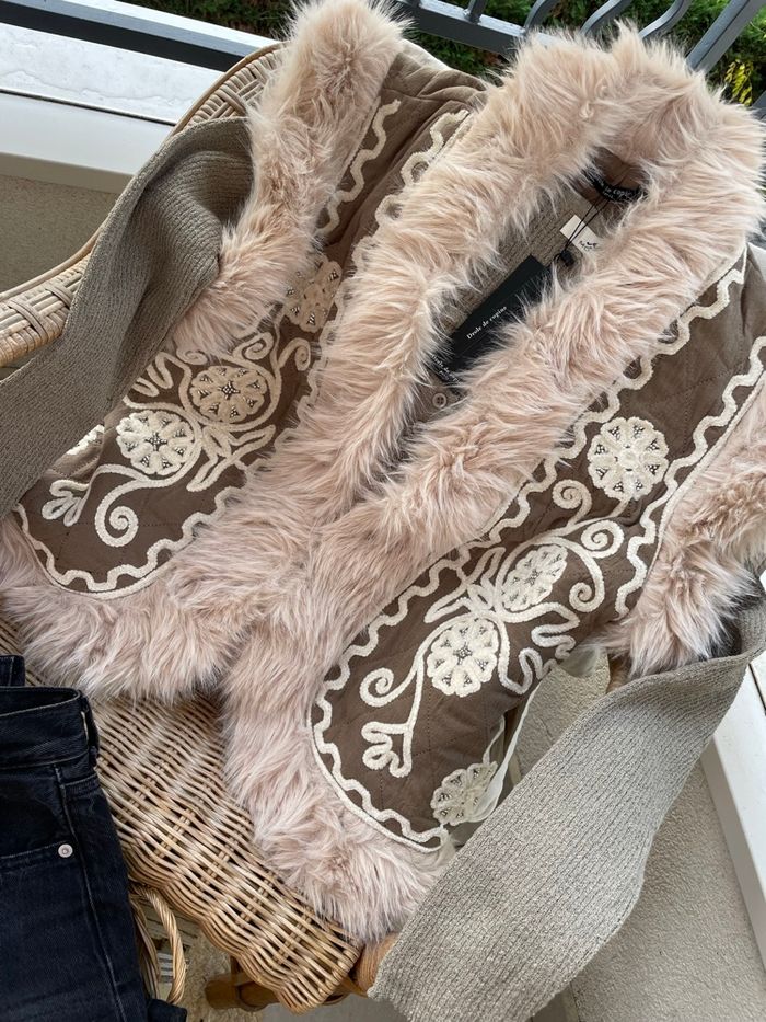 Gilet kaki brodé - photo numéro 5