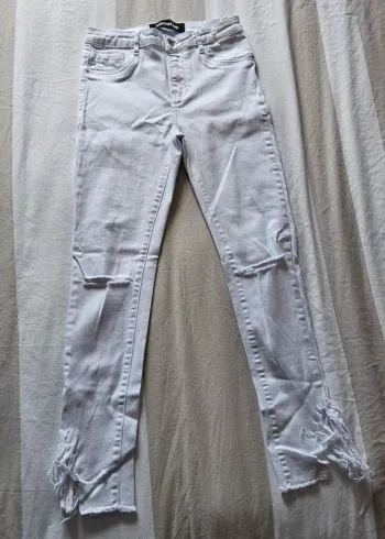 Jeans Blanc Blooshop Taille 38  Effet Mode Garanti