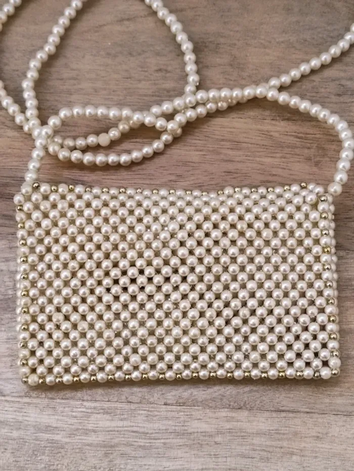 🦪 petit sac perlé cérémonie vintage années 90 - photo numéro 4