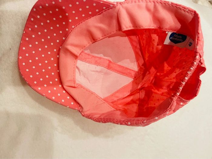 Casquette rose à petit pois blanc taille 46 - photo numéro 4