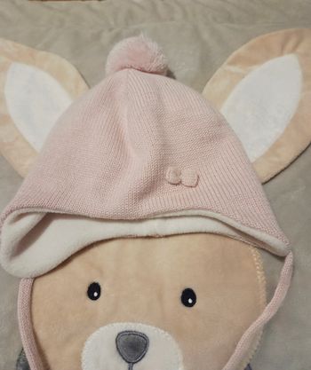Bonnet chaud rose bébé fille Jacadi taille 41 / 3 mois
