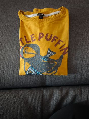 T shirt moutarde manche longue taille 10 ans 