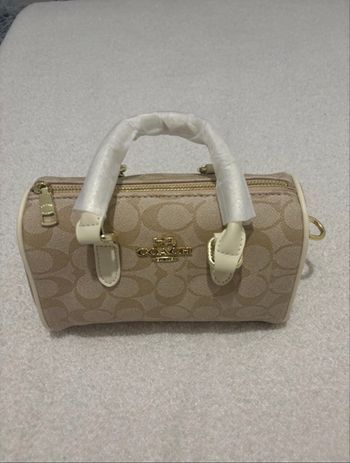 Sac à main avec bandoulière Coach / Beige Blanc / Beige White 