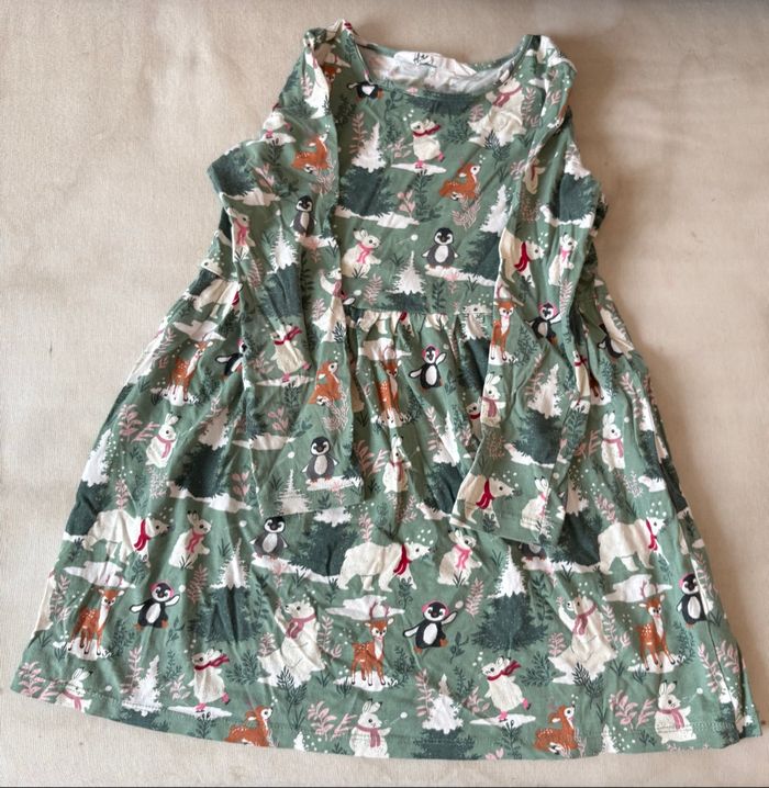 Robe t shirt kaki animaux hiver ML