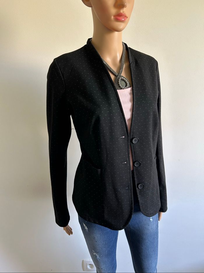 Blazer noir à pois Street One taille française 40 excellent état - photo numéro 2