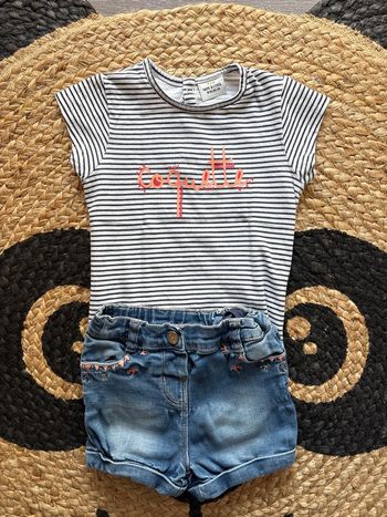 Ensemble t-shirt et short 18 mois