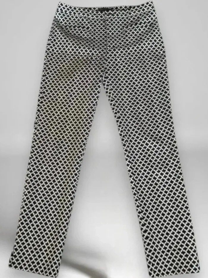 Magnifique pantalon Manigance ,coupe slim taille haute noir blanc croisé ni d'abeille ,stretch - photo numéro 7
