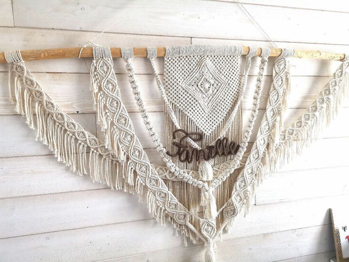 Macramé bohème mural personnalisé