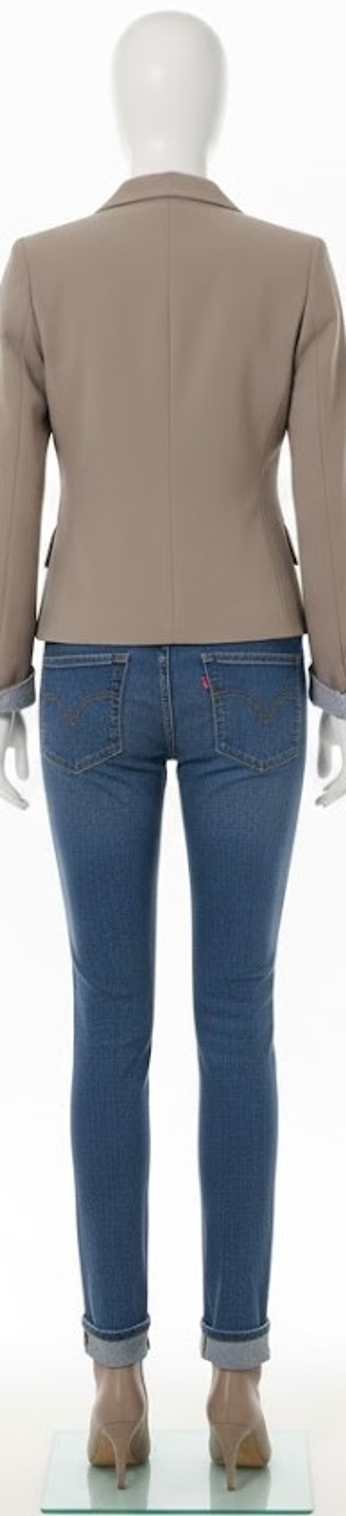 Superbe Veste Blazer Taupe / Beige – Coupe Cintrée & Col Châle – Chic & Intemporelle - photo numéro 2