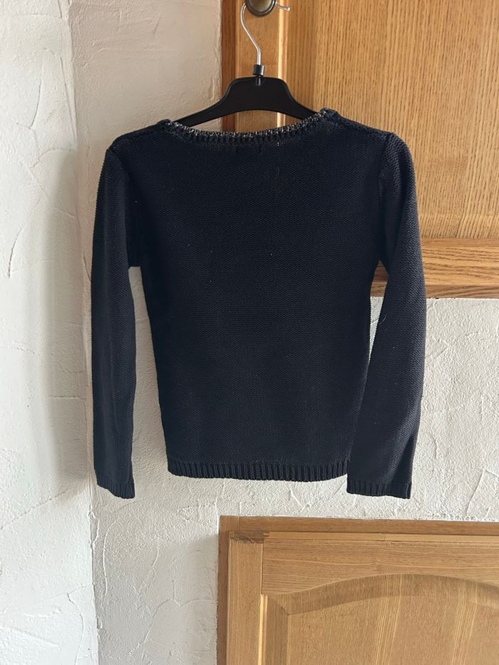Pull en maille noir - taille 8 ans - photo numéro 2