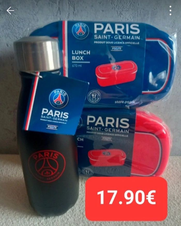 PSG Bouteille Isotherme + Lunch Box Officielle