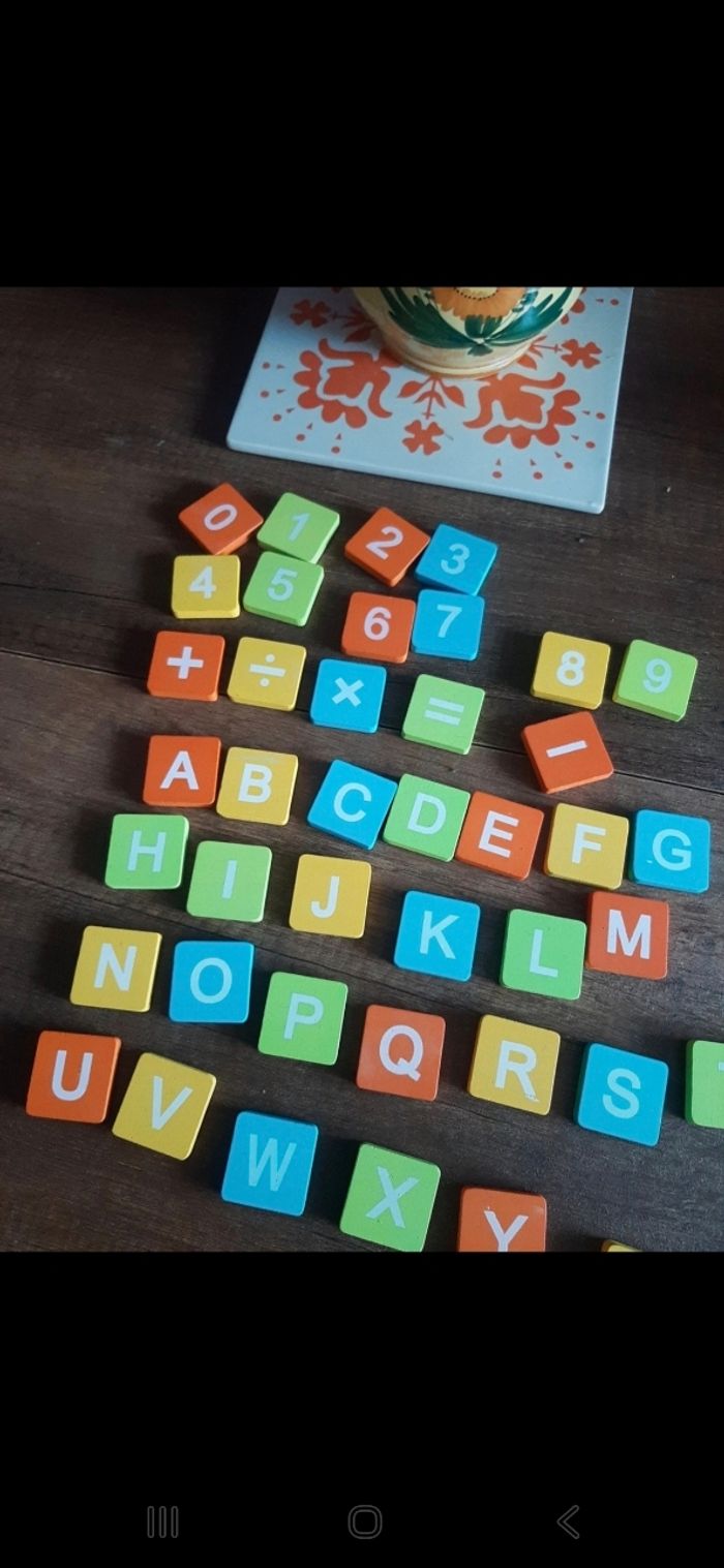 Lot lettres et chiffres en bois aimantés Janod - photo numéro 3