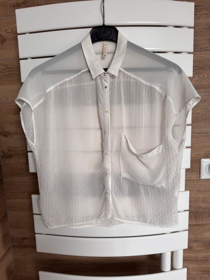 Chemise manches courtes transparente