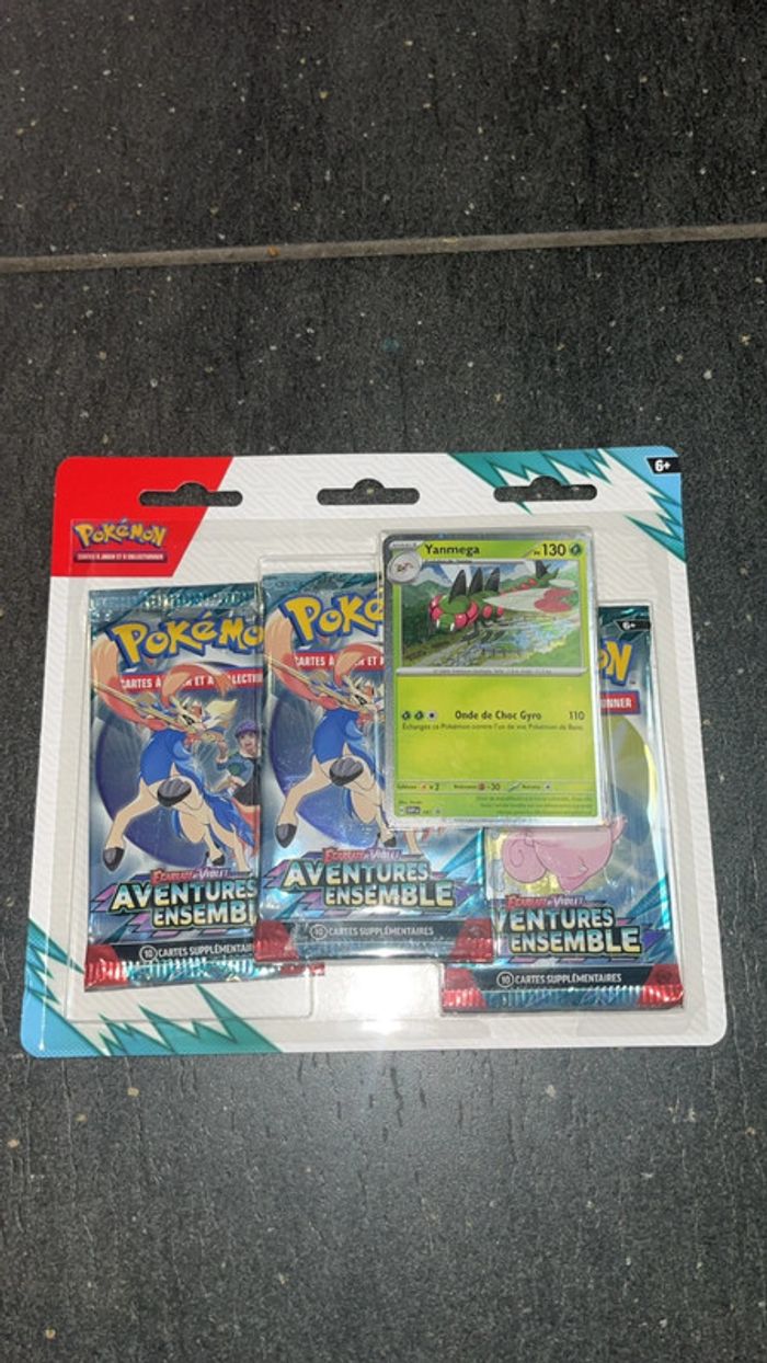 [NEUF] Jcc Pokémon Tripack 3 boosters Yanmega Écarlate et Violet EV9 aventures ensemble v1