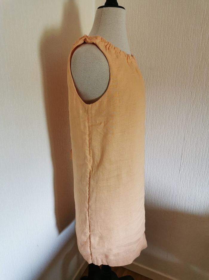 Robe d'été en lin orange clair Monoprix T38 - photo numéro 3