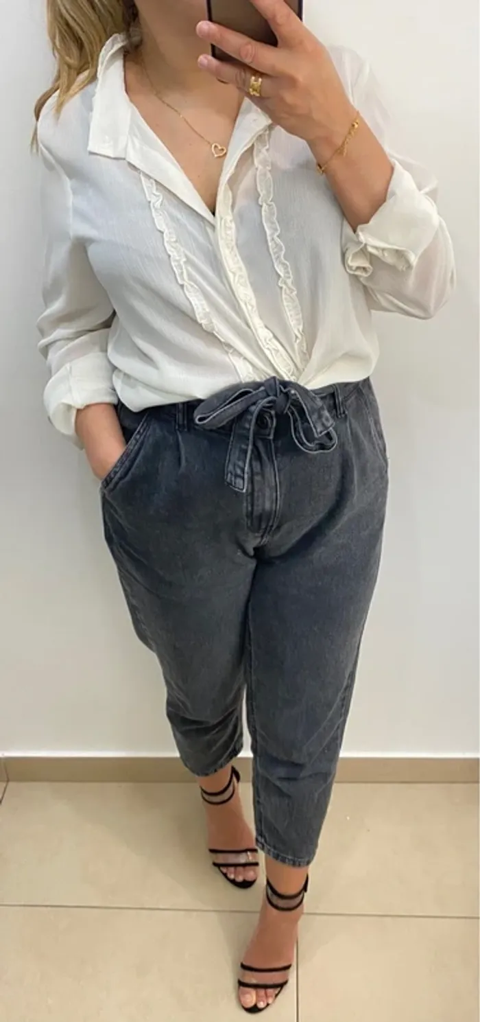 Chemise Zara avec volant, taille L - photo numéro 3