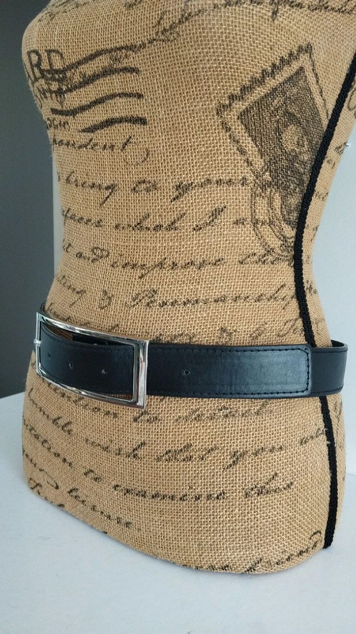 Ceinture noire boucle rectangulaire 90 cm - photo numéro 5