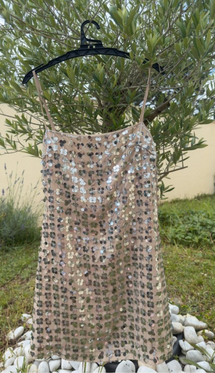 Robe beige sequin Zara - Taille Xs