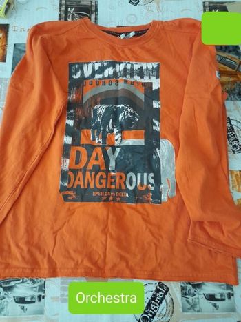t-shirt manche longue orange