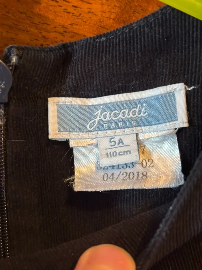 Robe velours bleu marine Jacadi 5 ans parfait état - photo numéro 3