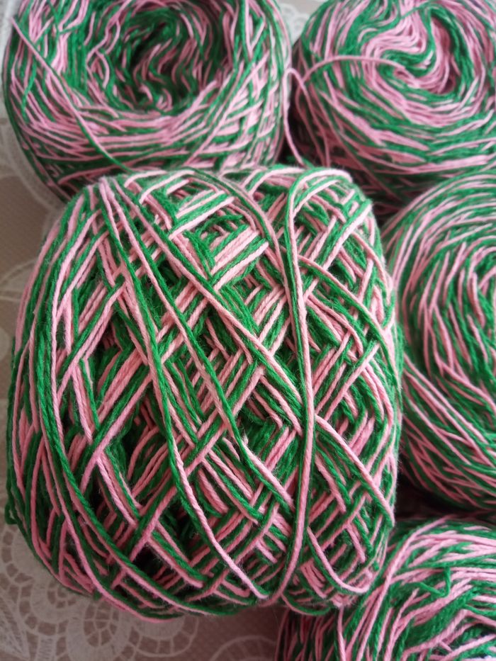 Lot de 5 Pelotes Tons Roses et Verts (510g) - photo numéro 3