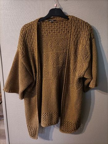 Gilet marron manches 3/4