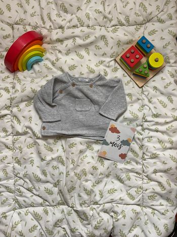 gilet en laine gris 3 mois bout'chou