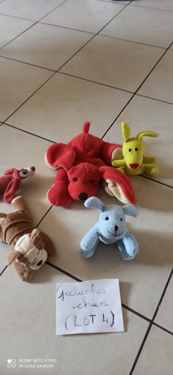 Lot de 5  peluches chien
