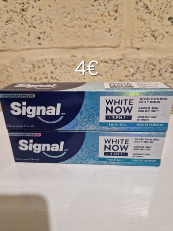 Lot de 2 dentifrice signal white now 3en1 fresh kiss 