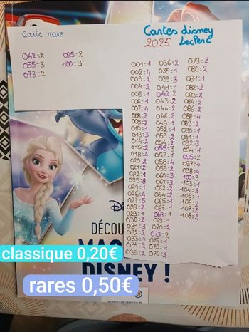 💖Cartes Disney a l'unité ou on lot💖 ENVOYE MOI TA LISTE💖envoie aujourd'hui ou demain🎁