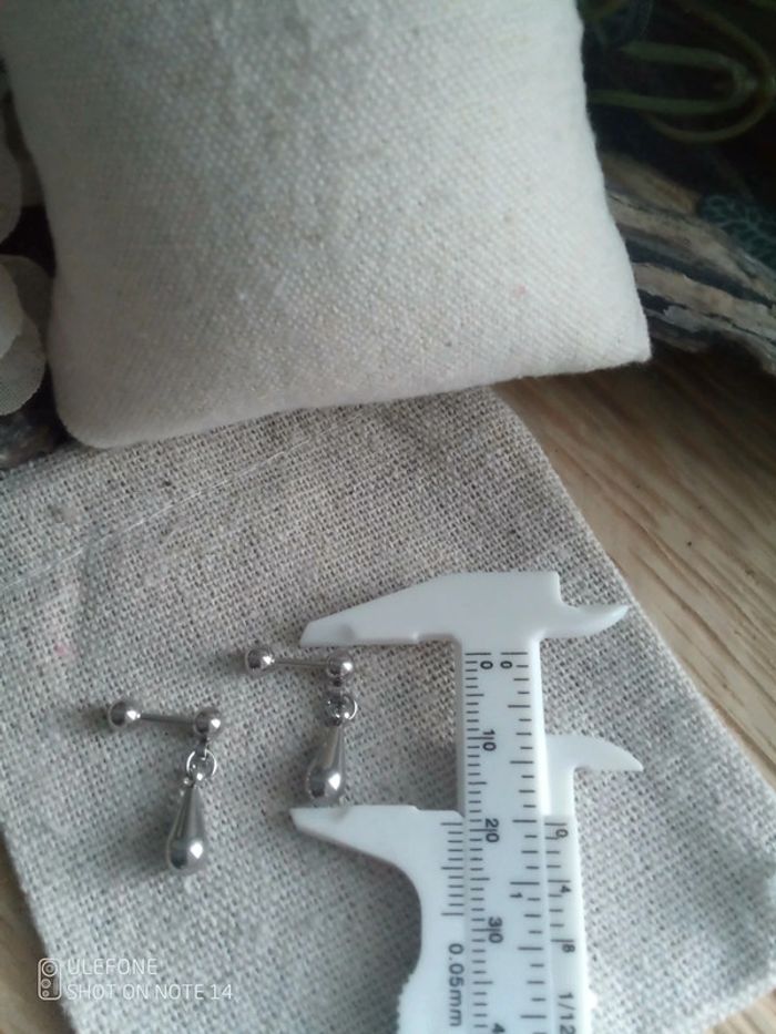 Boucles gouttes gouttes argentées - photo numéro 3