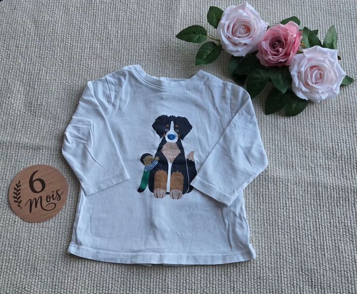 T-shirt manches longues Obaibi 6 mois très bon état - photo numéro 1