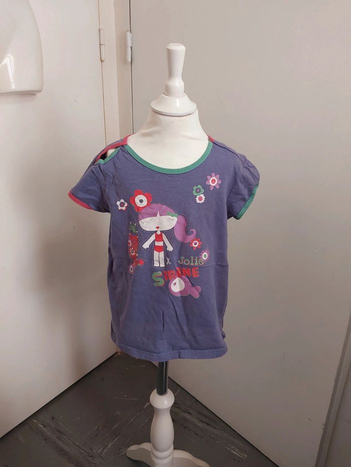 Tee-shirt P'tit Béguin – Violet – Motif fillette – Taille 6-8 ans