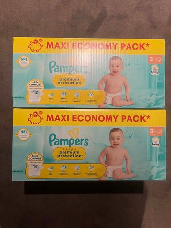 Pampers Premium taille 3 maxi pack (2 cartons)