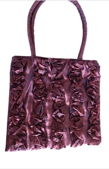 Sac à main satin et  organza bordeaux