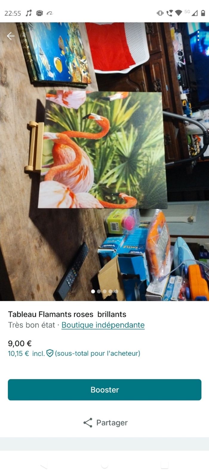 Lot de cadres décoratifs  avec paillettes - photo numéro 3