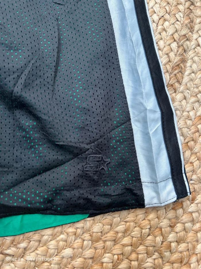 Short Starter Homme Réversible Noir Blanc Vert | Taille S | Très Bon État | SNVintagefr | BS485 - photo numéro 3