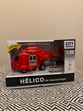 WDK - Hélicoptère De Secours Son et Lumière – Rouge - 3 ans et +
