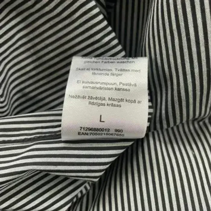 Chemise homme L rayée noire et blanche coupe slim fit, manches longues col classique V031 - photo numéro 9