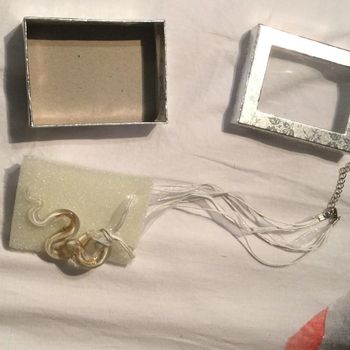 Collier verre blanc et or