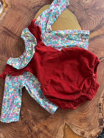 Ensemble jacadi velours et liberty