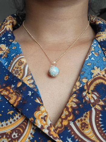 Collier pierre empereurs naturelle en acier inoxydable