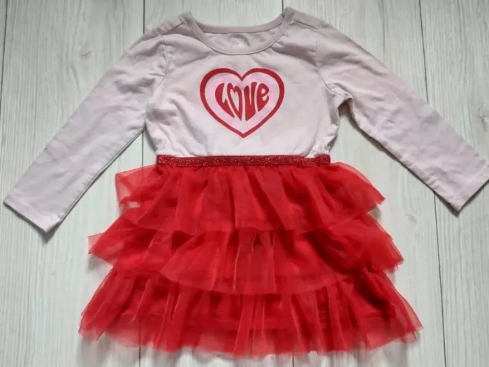 Jolie robe fille Love avec jupon volant taille 2 ans