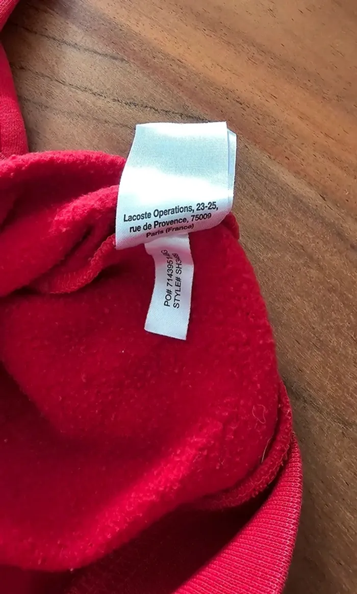 Sweat Lacoste rouge - Taille S - photo numéro 6