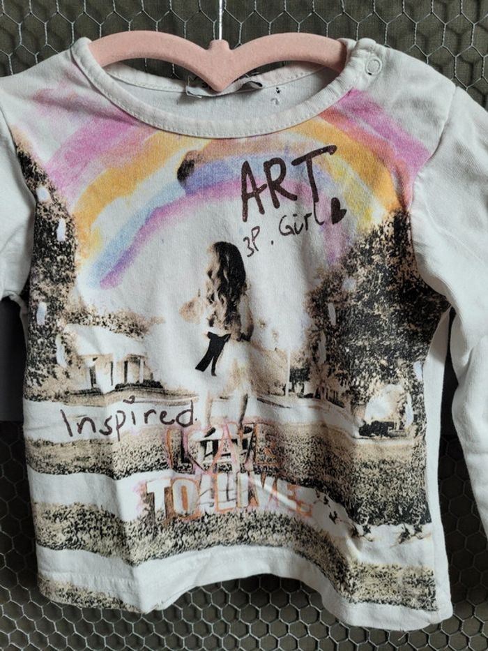 Tee shirt ML 3 pommes t.18 mois fille - photo numéro 2