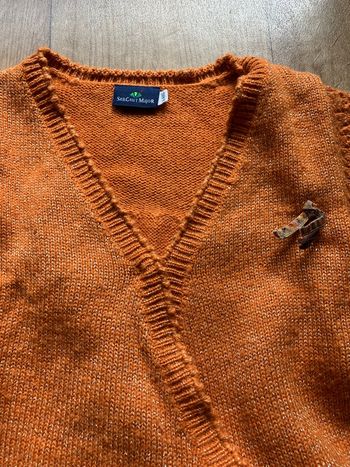 Joli gilet croisé orange brillant 4 ans