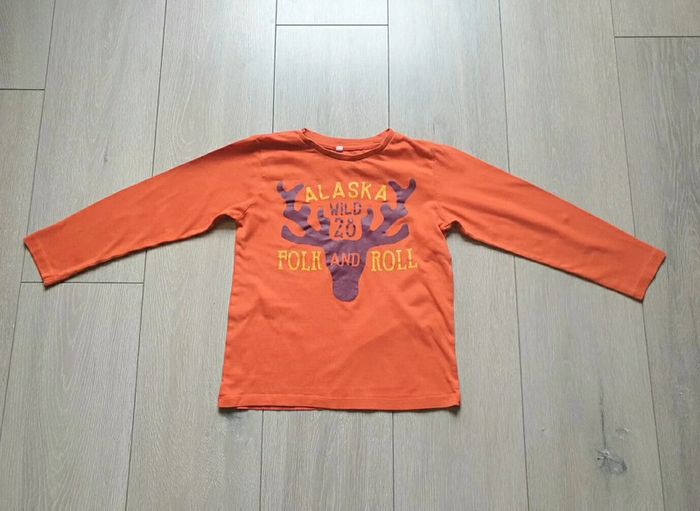 Maillot manche longue orange. Garçon 7/8ans