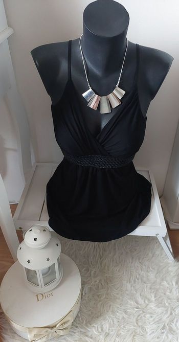 Long débardeur bretelles noir léger fluide Kiabi T.38/40 TBE 🖤