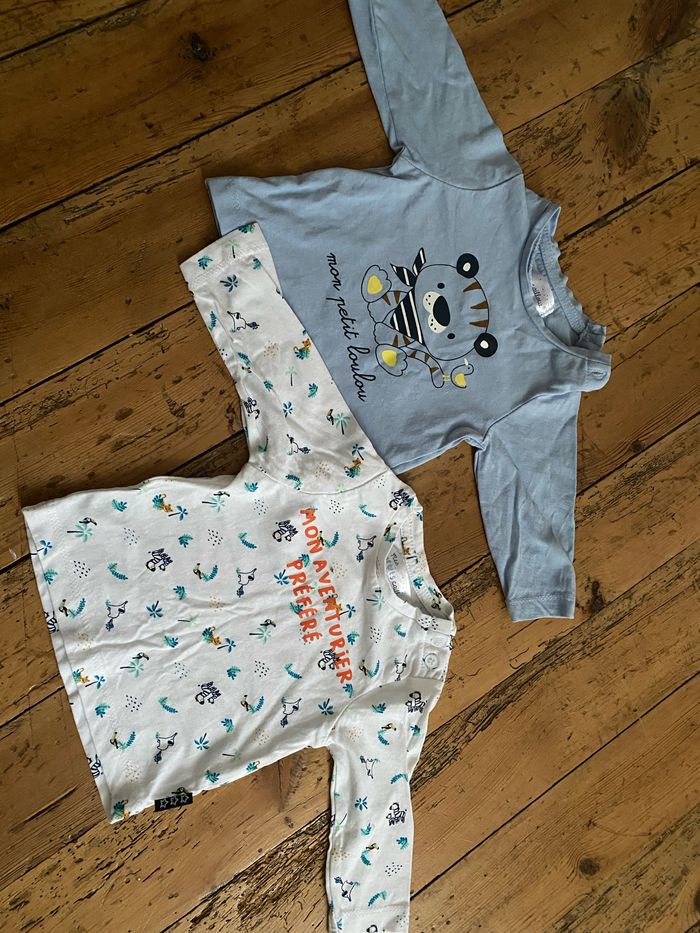 Lot de 2 t-shirts ML, 3 mois