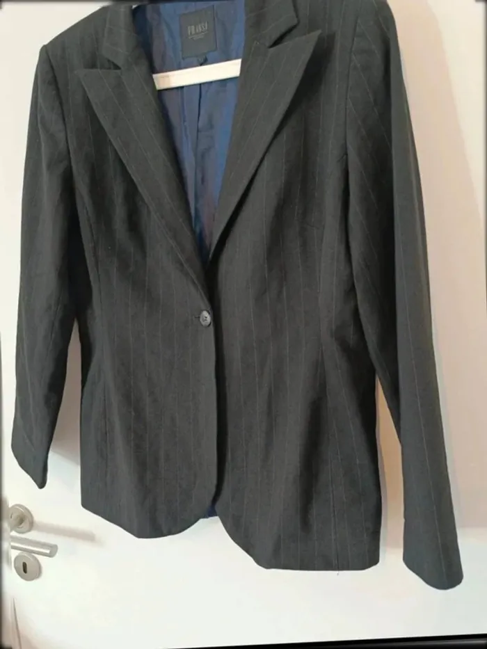 blazer noir à rayures femme fransa Taille large - photo numéro 4